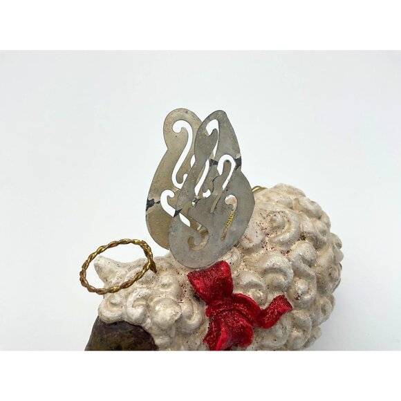 Mark Roberts Collection VTG Angel Sheep Ornament Glitter Accents Metal Wings - Picture 4 of 5